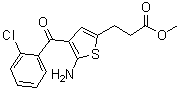 5-氨基-4-(2-氯苯甲酰基)-2-噻吩丙酸甲酯分子结构 (CAS 100827-77-8)