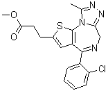 4-(2-Chlorophenyl)-9-methyl-6H-thieno[3,2-f][1,2,4]triazolo[4,3-a][1,4]diazepine-2-propanoic acid methyl ester molecular structure (CAS 100827-83-6)