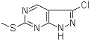 structure of CAS# 100859-88-9, 3-Chloro-6-(methylthio)-1H-pyrazolo[3,4-d]pyrimidine