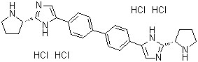 5,5'-[1,1'-联苯]-4,4'-二基双[2-(2S)-2-吡咯烷基-1H-咪唑]四盐酸盐分子结构 (CAS 1009119-83-8)