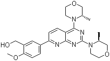 structure of CAS# 1009298-09-2, AZD 8055;[5-[2,4-Bis((3S)-3-methylmorpholin-4-yl)pyrido[2,3-d]pyrimidin-7-yl]-2-methoxyphenyl]methanol