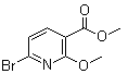 structure of CAS# 1009735-24-3, 6-Bromo-2-methoxynicotinic acid methyl ester;6-Bromo-2-methoxy-3-pyridinecarboxylic acid methyl ester