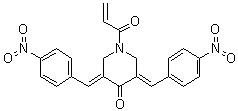 结构式 CAS# 1009817-63-3, (3E,5E)-3,5-二[(4-硝基苯基)亚甲基]-1-(1-氧代-2-丙烯-1-基)-4-哌啶酮
