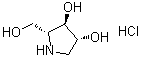 (2R,3R,4R)-3,4-二羟基-2-(羟基甲基)吡咯烷盐酸盐分子结构 (CAS 100991-92-2)