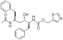 1,3-Thiazol-5-ylmethyl N-[(1S,2S,4S)-4-(acetylamino)-1-benzyl-2-hydroxy-5-phenylpentyl]carbamate molecular structure (CAS 1010808-43-1)