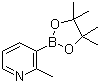 structure of CAS# 1012084-56-8, 2-Methylpyridine-3-boronic acid pinacol ester;2-Methyl-3-(4,4,5,5-tetramethyl-[1,3,2]dioxaborolan-2-yl)pyridine