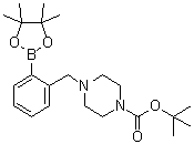 4-[[2-(4,4,5,5-Tetramethyl-1,3,2-dioxaborolan-2-yl)phenyl]methyl]-1-piperazinecarboxylic acid 1,1-dimethylethyl ester molecular structure (CAS 1012785-48-6)