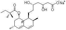 Simvastatin sodium salt molecular structure (CAS 101314-97-0)