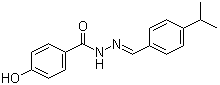 结构式 CAS# 101574-65-6, GSK 4716; 4-羟基苯甲酸 2-[[4-(1-甲基乙基)苯基]亚甲基]肼