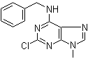 structure of CAS# 101622-53-1, 2-Chloro-9-methyl-N-(phenylmethyl)-9H-purin-6-amine;2-Chloro-6-benzylamino-9-methylpurine; 2-Chloro-9-methyl-6-(benzylamino)purine; 6-(Benzylamino)-2-chloro-9-methylpurine
