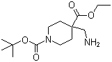 1-(tert-Butoxycarbonyl)-4-aminomethylpiperidine-4-carboxylic acid ethyl ester molecular structure (CAS 1016258-69-7)