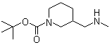 structure of CAS# 1017356-25-0, tert-Butyl 3-[(methylamino)methyl]piperidine-1-carboxylate;3-[(Methylamino)methyl]-1-piperidinecarboxylic acid tert-butyl ester