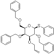 Phenyl 2,4,6-tris-O-(phenylmethyl)-3-O-2-propen-1-yl-1-thio-beta-D-galactopyranoside molecular structure (CAS 1017587-57-3)