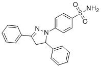 structure of CAS# 10179-57-4, 4-(3,5-diphenyl-4,5-dihydro-1H-pyrazol-1-yl)benzenesulfonamide
