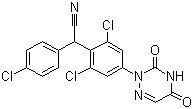 structure of CAS# 101831-37-2, Diclazuril;2,6-Dichloro-alpha-(4-chlorophenyl)-4-(4,5-dihydro-3,5-dioxo-1,2,4-triazin-2(3H)-yl)benzeneacetonitrile