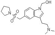 3-[2-(Dimethylamino)ethyl]-5-[(1-pyrrolidinylsulfonyl)methyl]-1H-indole-1-methanol molecular structure (CAS 1018676-02-2)