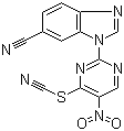 Thiocyanic acid 2-(6-cyano-1H-benzimidazol-1-yl)-5-nitro-4-pyrimidinyl ester molecular structure (CAS 1018978-50-1)