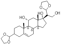 (11alpha)-11alpha,17,21-Trihydroxypregn-5-ene-3,20-dione cyclic bis(1,2-ethanediyl acetal) molecular structure (CAS 102030-55-7)