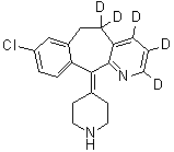 8-氯-6,11-二氢-11-(4-哌啶基亚基)-5H-苯并[5,6]环庚三烯并[1,2-b]吡啶-2,3,4,5,5-d<sub>5</sub>分子结构 (CAS 1020719-34-9)