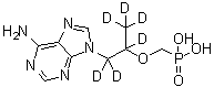 structure of CAS# 1020719-94-1, P-[[1-[(6-Amino-9H-purin-9-yl)methyl-d<sub>2</sub>]ethoxy-1,2,2,2-d<sub>4</sub>]methyl]phosphonic acid