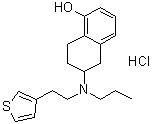 5,6,7,8-四氢-6-[丙基[2-(3-噻吩基)乙基]氨基]-1-萘酚盐酸盐分子结构 (CAS 102121-01-7)