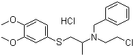 N-(2-氯乙基)-N-[2-(3,4-二甲氧基苯硫基)-1-甲基乙基]苯甲胺盐酸盐分子结构 (CAS 102166-62-1)