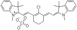 structure of CAS# 102185-03-5, 2-(2-[2-Chloro-3-([1,3-dihydro-1,3,3-trimethyl-2H-indol-2-ylidene]ethylidene)-1-cyclohexen-1-yl]ethenyl)-1,3,3-trimethylindolium perchlorate;IR-786 perchlorate