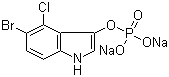 结构式 CAS# 102185-33-1, 5-溴-4-氯-3-吲哚基磷酸酯二钠盐