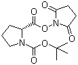 N-叔丁氧羰基-D-脯氨酸 N-羟基琥珀酰亚胺酯分子结构 (CAS 102185-34-2)