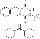 N-叔丁氧羰基-N-甲基-D-苯丙氨酸二环己胺盐分子结构 (CAS 102185-45-5)