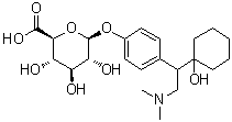 4-[2-(二甲基氨基)-1-(1-羟基环己基)乙基]苯基 beta-D-吡喃葡糖苷酸分子结构 (CAS 1021933-98-1)