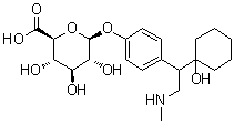 4-[1-(1-羟基环己基)-2-(甲基氨基)乙基]苯基 beta-D-吡喃葡糖苷酸分子结构 (CAS 1021933-99-2)