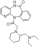structure of CAS# 102394-31-0, Otenzepad;11-[2-[2-[(Diethylamino)methyl]-1-piperidinyl]acetyl]-5,11-dihydro-6H-pyrido[2,3-b][1,4]benzodiazepin-6-one