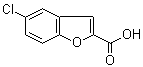 structure of CAS# 10242-10-1, 5-Chloro-1-benzofuran-2-carboxylic acid;5-Chloro-2-benzofurancarboxylic acid; 5-Chlorobenzo[b]furan-2-carboxylic acid; 5-Chlorocoumarilic acid; RT 63
