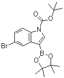 structure of CAS# 1024677-85-7, 1-tert-Butoxycarbonyl-5-bromoindole-3-boronic acid pinacol ester