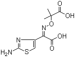 结构式 CAS# 102507-85-7, (Z)-2-(2-氨基噻唑-4-基)-2-(1-羧基-1-甲基)乙氧亚氨基乙酸