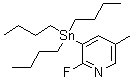 2-氟-5-甲基-3-(三丁基锡烷基)吡啶分子结构 (CAS 1025745-87-2)