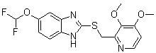 5-(二氟甲氧基)-2-{[(3,4-二甲氧基-2-吡啶基)甲基]硫}-1H-苯并咪唑分子结构 (CAS 102625-64-9)