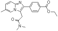 4-[3-[2-(二甲基氨基)-2-氧代乙基]-6-甲基咪唑并[1,2-a]吡啶-2-基]苯甲酸乙酯分子结构 (CAS 1026465-13-3)