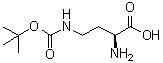 (2S)-氨基-4-[(叔丁氧羰基)氨基]丁酸分子结构 (CAS 10270-94-7)