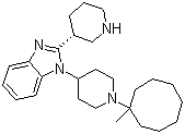 structure of CAS# 1028969-49-4, MCOPPB;1-[1-(1-Methylcyclooctyl)-4-piperidinyl]-2-[(3R)-3-piperidinyl]-1H-benzimidazole