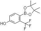 4-(4,4,5,5-四甲基-1,3,2-二氧杂环戊硼烷-2-基)-3-(三氟甲基)苯酚分子结构 (CAS 1029439-76-6)