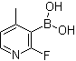 (2-氟-4-甲基吡啶-3-基)硼酸分子结构 (CAS 1029654-30-5)