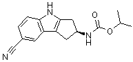 (S)-[7-氰基-1,2,3,4-四氢环戊二烯并[b]吲哚-2-基]氨基甲酸异丙酯分子结构 (CAS 1029691-23-3)