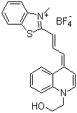 2-[3-[1-(2-Hydroxyethyl)-4(1H)-quinolinylidene]-1-propen-1-yl]-3-methylbenzothiazolium tetrafluoroborate molecular structure (CAS 1029939-19-2)