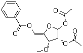 3-O-甲基-D-呋喃核糖 1,2-二乙酸酯 5-苯甲酸酯分子结构 (CAS 10300-21-7)