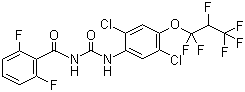 结构式 CAS# 103055-07-8, 禄芬隆; 虱螨脲; 氯芬新; 氯芬奴隆; 1-[2,5-二氯-4-(1,1,2,3,3,3-六氟丙氧基)苯基]-3-(2,6-二氟苯甲酰基)脲