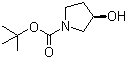 结构式 CAS# 103057-44-9, (R)-1-Boc-3-羟基吡咯烷; (R)-1-叔丁氧羰基-3-羟基吡咯烷