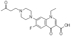 1-Ethyl-6-fluoro-1,4-dihydro-4-oxo-7-[4-(3-oxobutyl)-1-piperazinyl]-3-quinolinecarboxylic acid molecular structure (CAS 103240-27-3)