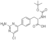 (S)-3-[4-(2-氨基-6-氯嘧啶-4-基)苯基]-2-[(叔丁氧羰基)氨基]丙酸分子结构 (CAS 1033804-86-2)